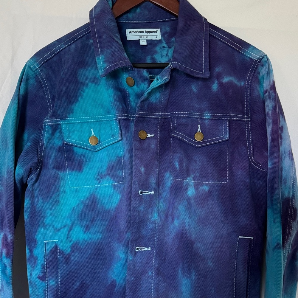American Apparel Men's Tie-Dye Jacket in Blue and Purple